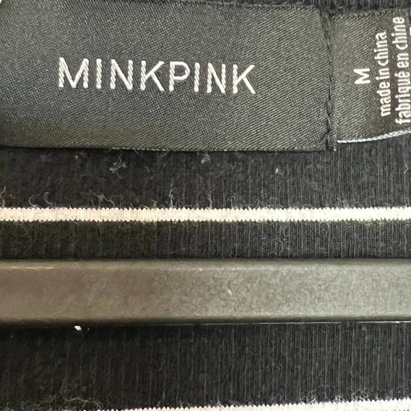 MINKPINK x REVOLVE Morgan Black and White Stripe Ribbed Top Size Medium - Picture 6 of 6